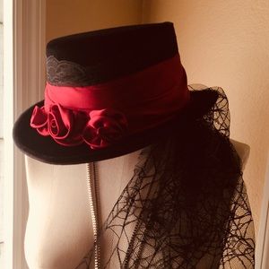 Gothic Rose Top Hat - Costume Accessory